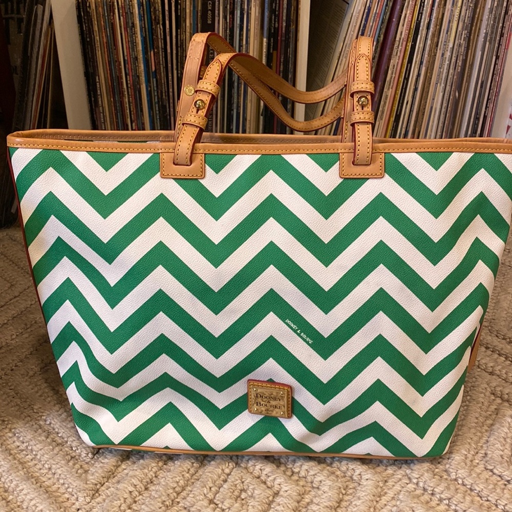 Dooney & Bourke Green and White Tote